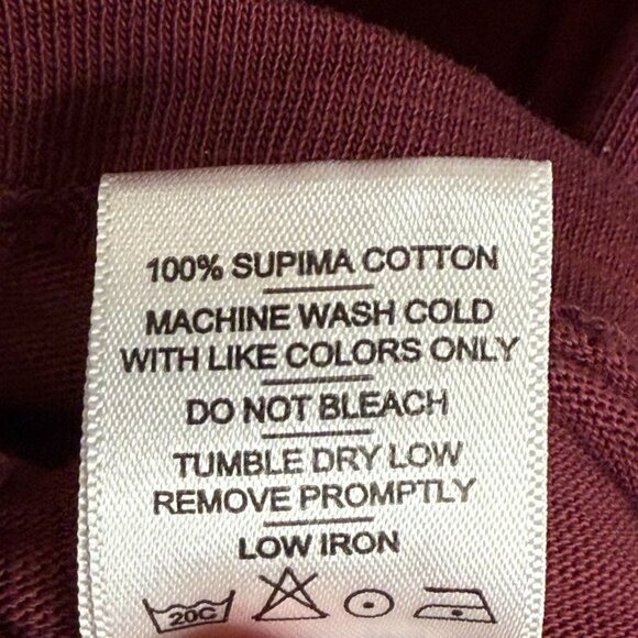 American Giant Merlot V-Neck Men’s Supima Cotton Long Sleeve‎ Tee, XS - Picture 6 of 6